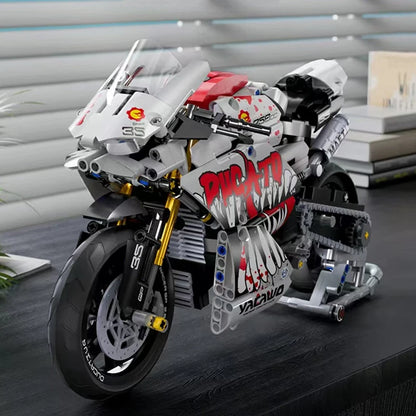 Set Blocchi Moto V4s Racing Con Supporto Esposizione Gioco STEM Per Adulti E Bambini Regalo Unisex
