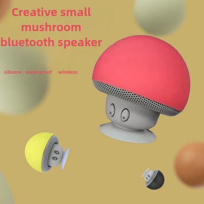 Mini Altoparlante Bluetooth Rosa Portatile Con Design Funghetto E Supporto Ventosa Per Telefono E PC