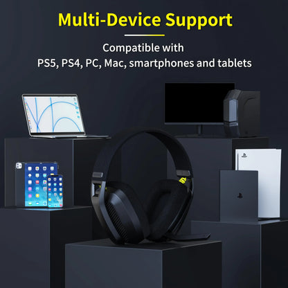 Cuffie Da Gioco Wireless 2,4 GHz Con Microfono Per PS5 PS4 PC Mac Bluetooth Con Cancellazione Del Rumore