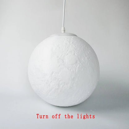 Lampada A Sospensione Forma Di Luna Con Stampa 3D Per Ristorante E Bar Atmosfera Creativa Luce Notturna 110V 220V
