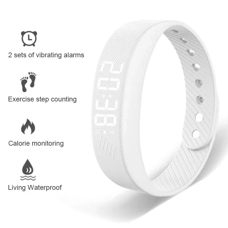 Braccialetto Fitness Intelligente Con Contapassi E Monitoraggio Attività, Led Impermeabile E Vibrazione Allarme