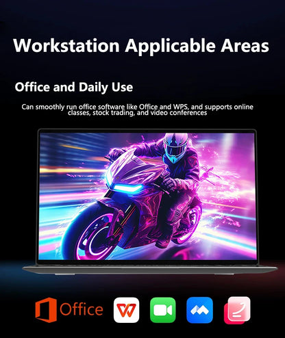NAIWO 2026 Laptop Ultra Sottile 14.1" Windows 11, 16GB 2TB SSD, Notebook da Gaming Intel 4405U, Display 1920*1080, Computer per Ufficio e Studio
