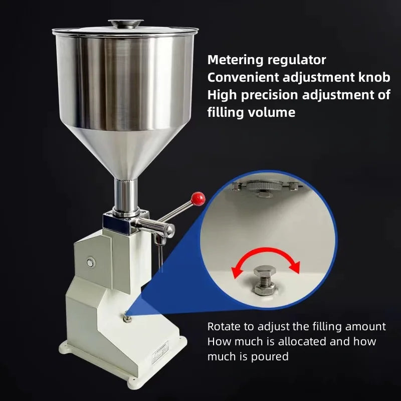 Riempitrice Manuale Per Bottiglie Liquide Modello A03 Con Ugelli Da 4 Mm E 8 Mm Velocità 5-30 Bottiglie Al Minuto
