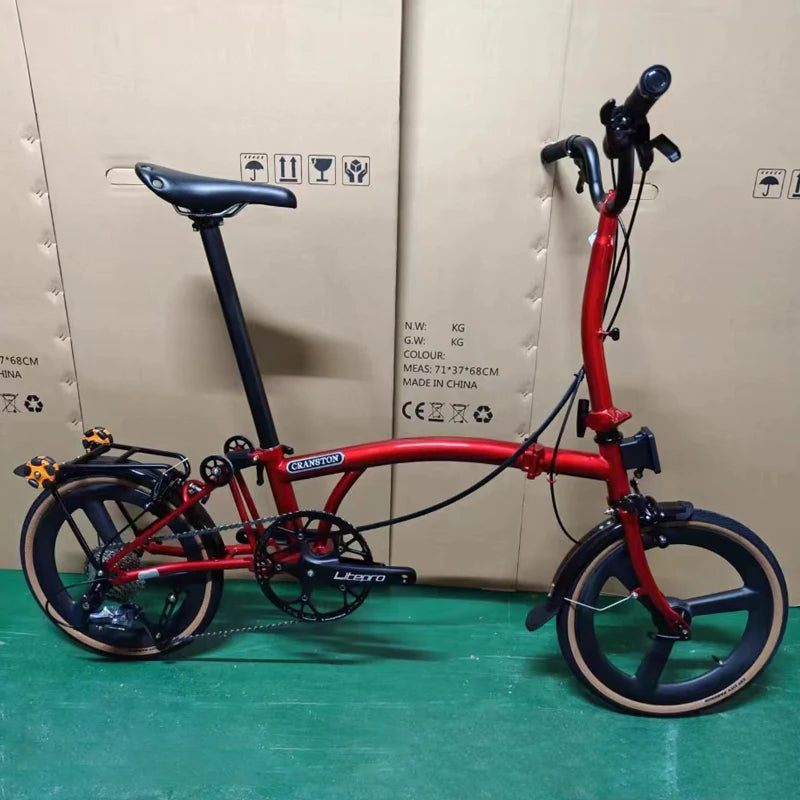 Bicicletta Pieghevole 20 Pollici Da Donna Leggera A 9 Velocità Portatile E Retrò
