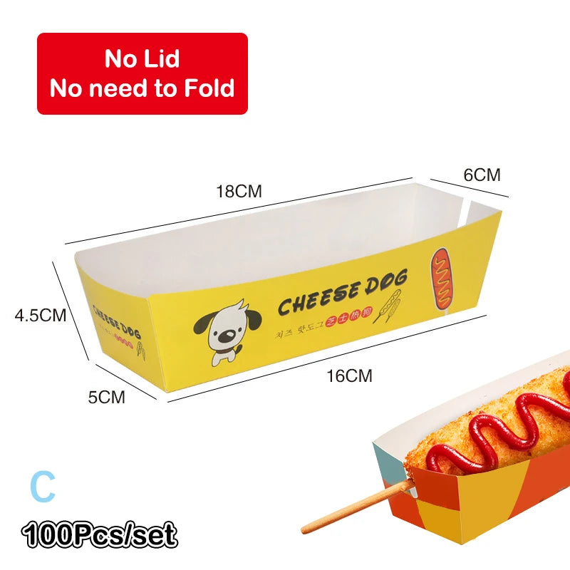Confezione Da 100 Scatole Monouso Per Hot Dog In Carta Per Catering E Feste Ideale Per Eventi