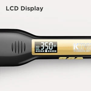 Piastra per capelli professionale KIPOZI in ferro piatto al titanio con display LCD digitale Ferro arricciacapelli a riscaldamento istantaneo a doppia tensione