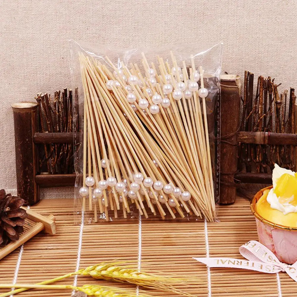 100 Spiedini di Bambu per Buffet Sposi e Finger Food Bastoncini Usa e Getta per Decorazioni Catering