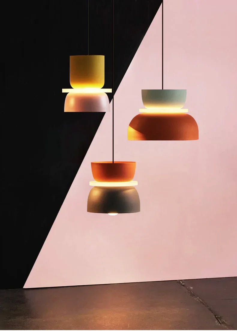 Lampada A Sospensione Macaron Nordico In Ferro Nero Design Moderno Per Soggiorno E Sala Da Pranzo