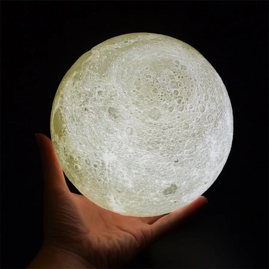 Lampada Notturna Led 3D Stellata Luce Lunare Touch Ricaricabile USB Per Decorazione Casa
