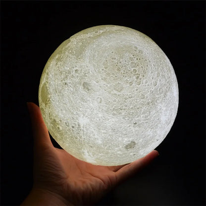 Lampada Notturna Led 3D Stellata Luce Lunare Touch Ricaricabile USB Per Decorazione Casa