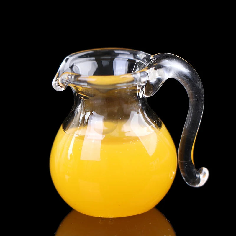 Set Da 3 Mini Caraffe In Vetro Per Succo E Latte Per Casa Delle Bambole Accessori Per Modelli Di Scena