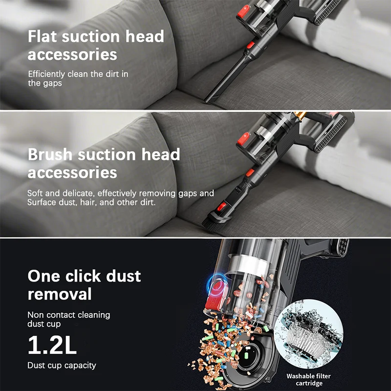 Ideach V18 Aspirapolvere Senza Fili Portatile Per La Casa Con Batteria Rimovibile 550W Controllo Touchscreen