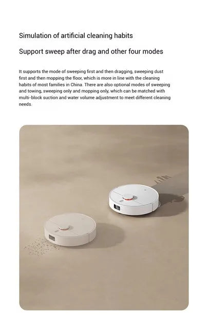 XIAOMI MIJIA Robot Aspirapolvere Autonomo H40, Pulizia Intelligente per la Casa, Spazzamento ad Alta Velocità, Pulizia Rotante, Aspirazione Ciclonica 10000PA, Laser LDS