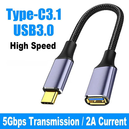 Cavo OTG USB-C a USB-A 3.0 ad Alta Velocità Prolunga Maschio Femmina per Tastiere e Mouse