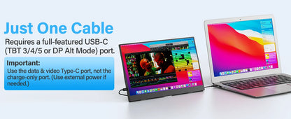 Monitor Portatile 15,6 Pollici FHD IPS 1920x1080 con USB C e Mini HDMI, Vesa, Display Esterno
