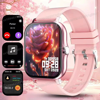 Nuovo Smartwatch con Chiamata BT, Monitoraggio Salute e Sonno, Schermo HD da 1.80'', Orologio Intelligente per Bambini, Impermeabile, Braccialetto Sportivo alla Moda per Donne e Uomini