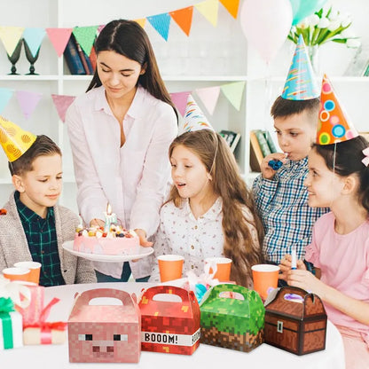Scatole A Gable Per Bomboniere Pixel Giochi Set Da 12 Astucci Decorativi Per Compleanni