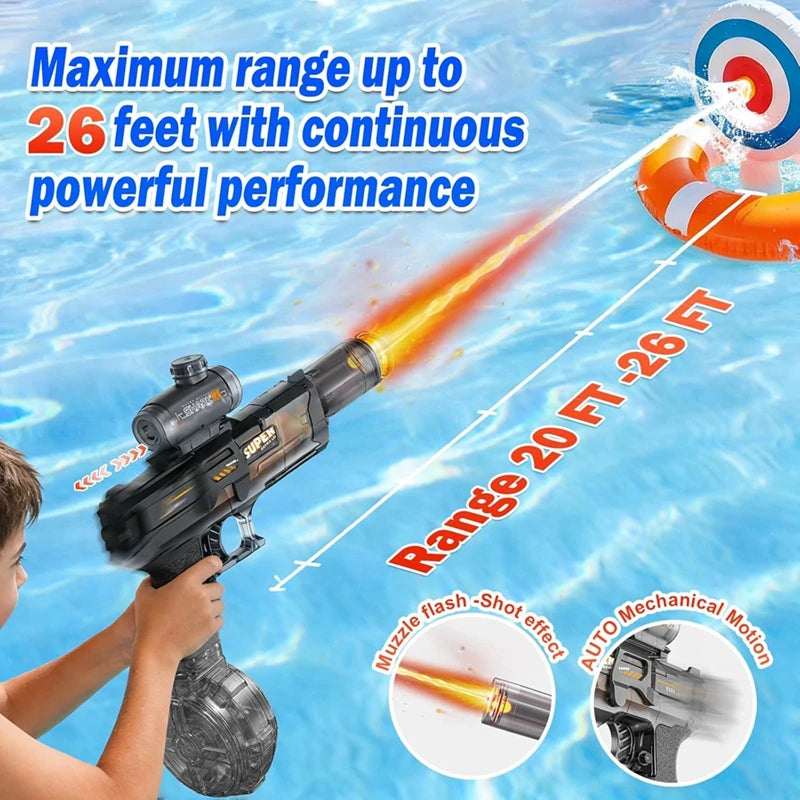 Pistola Ad Acqua Elettrica Con Effetto Fiamma E Luce Led Per Spiaggia E Piscina Estiva
