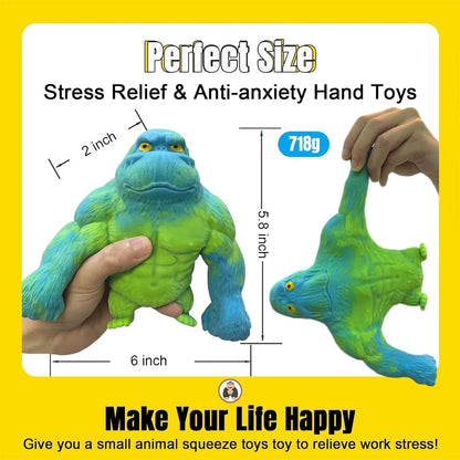 Squishy Scimmia Giocattolo Elastico Colla Riempito di Gomma Gorilla Elastico Estensibile Autismo Decompressione Giocattolo Adulti Bambini Regalo