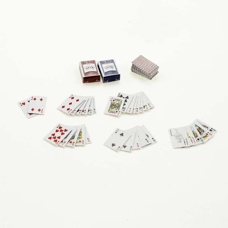 Carte Da Poker Miniatura 1:12 Per Case Delle Bambole Decorazione Casa Kawaii Accessori