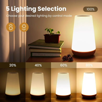 Lampada Tattile Dimmerabile Ricaricabile Usb Per Comodino E Camera Da Letto Con 13 Colori Rgb Luce Notturna