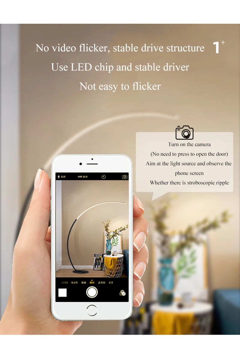 Lampada Da Terra Moderna A Arco Nordico Con LED Dimmabile E Telecomando Per Soggiorno E Camera Da Letto