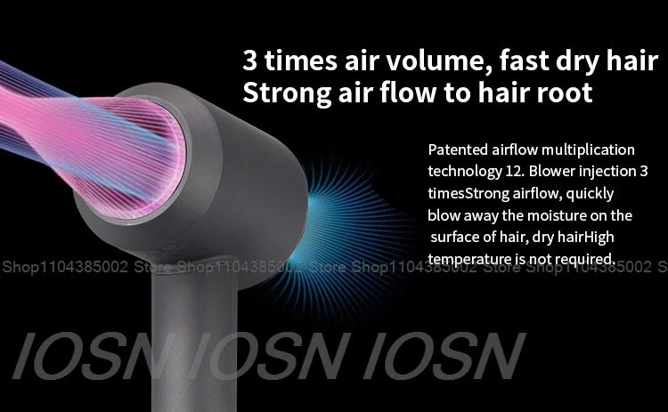 Accessorio Professionale Senza Lame per Asciugacapelli Dyson, Ioni Negativi, Asciugatura Rapida, Potente, per Casa, con Funzione Anti-Crespo, Elettrico