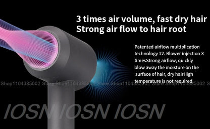 Accessorio Professionale Senza Lame per Asciugacapelli Dyson, Ioni Negativi, Asciugatura Rapida, Potente, per Casa, con Funzione Anti-Crespo, Elettrico