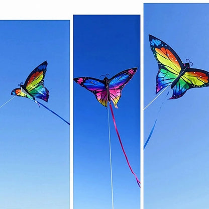 Aquilone Farfalla Colorato Da 1,45 M Per Bambini Volo Facile E Stabile Con Coda Lunga Esterno