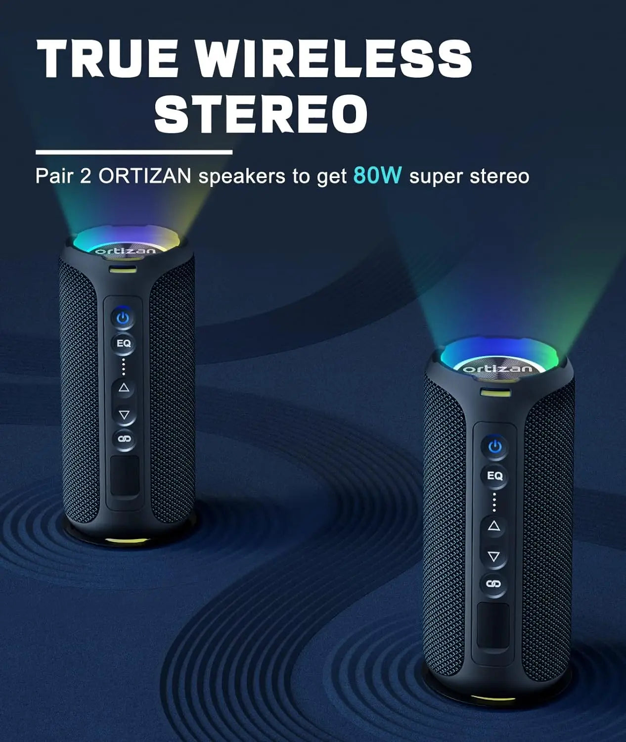 Altoparlante Ortizan Portatile 40 W Bassi Potenziati Impermeabile IPX7 30 Ore Bluetooth 5.3