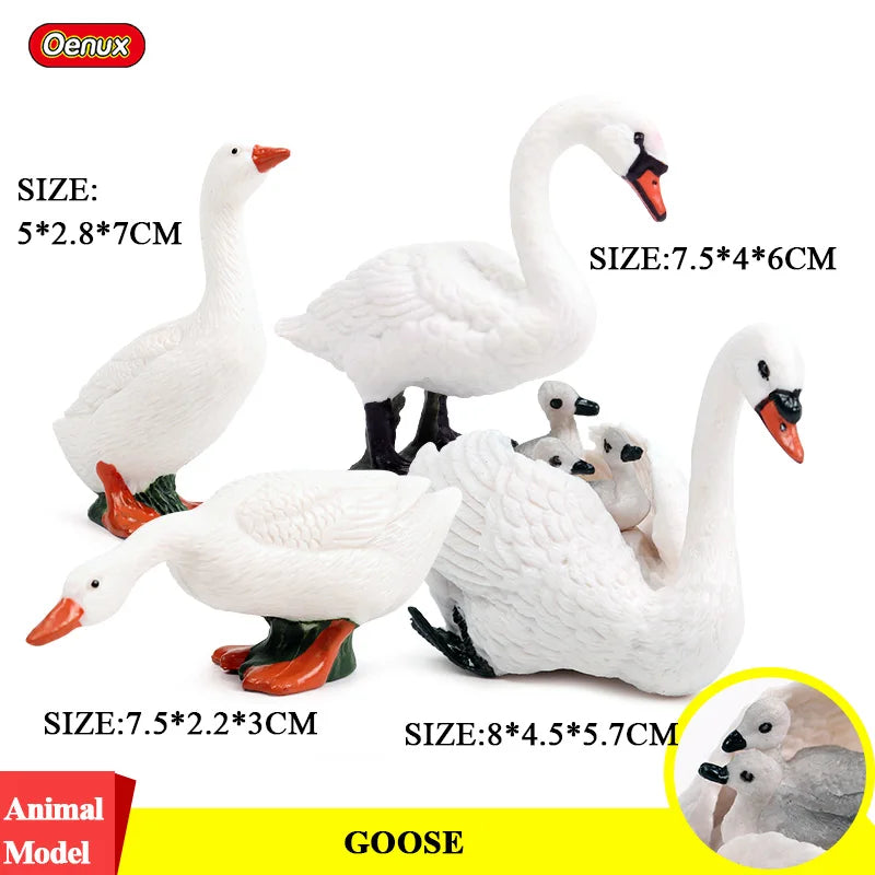 Oenux Farm House Modello Action Figures Agricoltore Moto Mucca Gallina Maiale Animali Set Figurine in miniatura PVC Simpatico giocattolo educativo per bambini