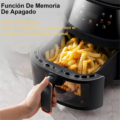 Friggitrice Ad Aria Da 1400W 8L Programmabile E Intelligente Con Touch Led Per Patatine E Pollo