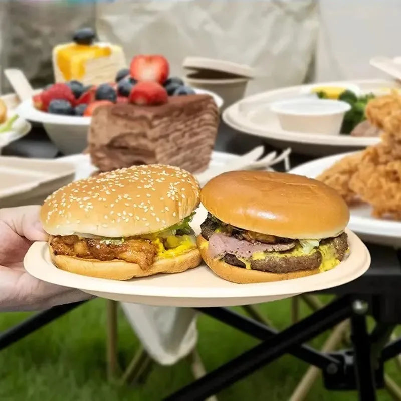 Set Da 50 Piatti Circolari Usa E Getta In Carta Naturale Per Barbecue Pasta Insalata Dessert