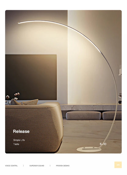 Lampada Da Terra Moderna A Arco Nordico Con LED Dimmabile E Telecomando Per Soggiorno E Camera Da Letto
