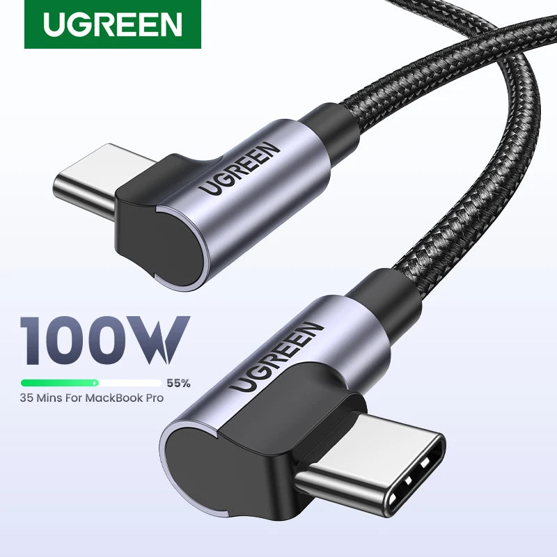 Cavo USB C Angolo Retto 90 Gradi PD 100W Per Ricarica Veloce Compatibile Con Iphone MacBook Samsung Ipad