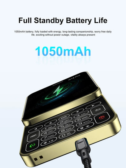 Telefono Mini Dual Sim Con Schermo Rotante Da 2,4 Pollici Slider Torcia E Funzione Blocco Contatti