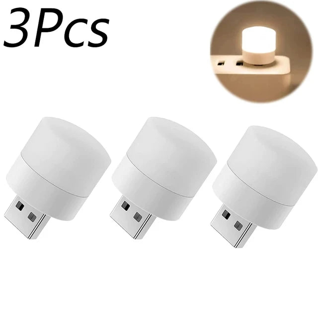 Luce Notturna Usb Mini Led Rotonda Per Lettura Protezione Degli Occhi Lampada Da Lettura Portatile
