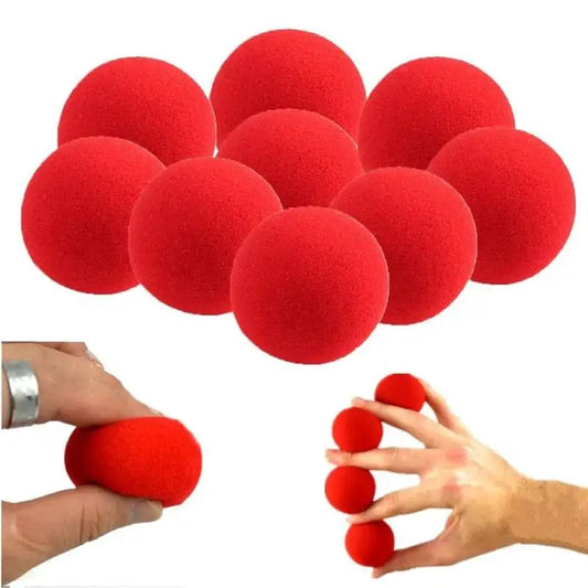 Set da 10 Palle di Spugna Magiche Rosse per Trucchi di Magia con Dita e Giochi di Halloween Festivi