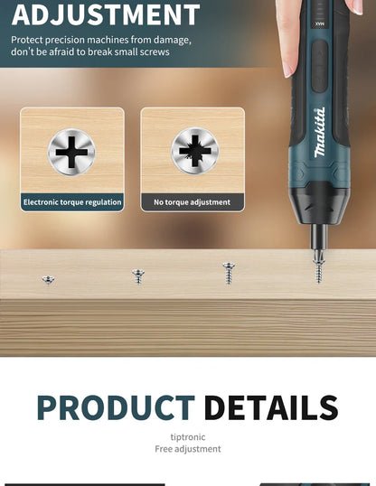 Cacciavite Elettrico Makita A Batteria Regolabile 1300 mAh Strumento Multifunzionale USB Per Smontaggio E Manutenzione