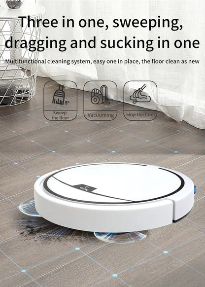 Aspirapolvere Robot Smart 2800 Pa Senza Fili Controllo Remoto Pulisce Pavimenti Asciutti e Bagnati