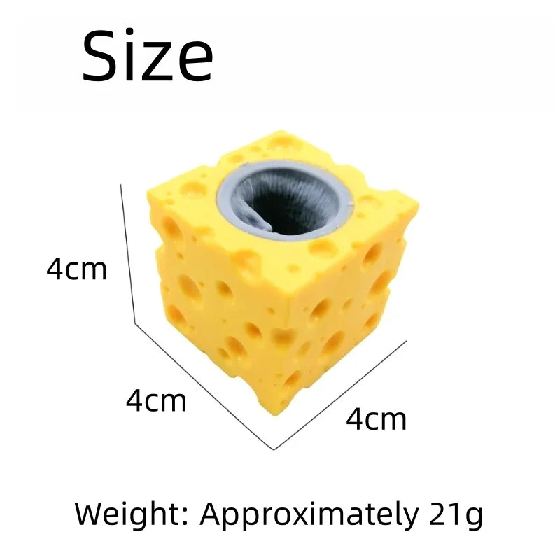 Gioco Antistress Divertente Forma Mouse e Formaggio Spremere Per Rilassarsi Adulti e Bambini