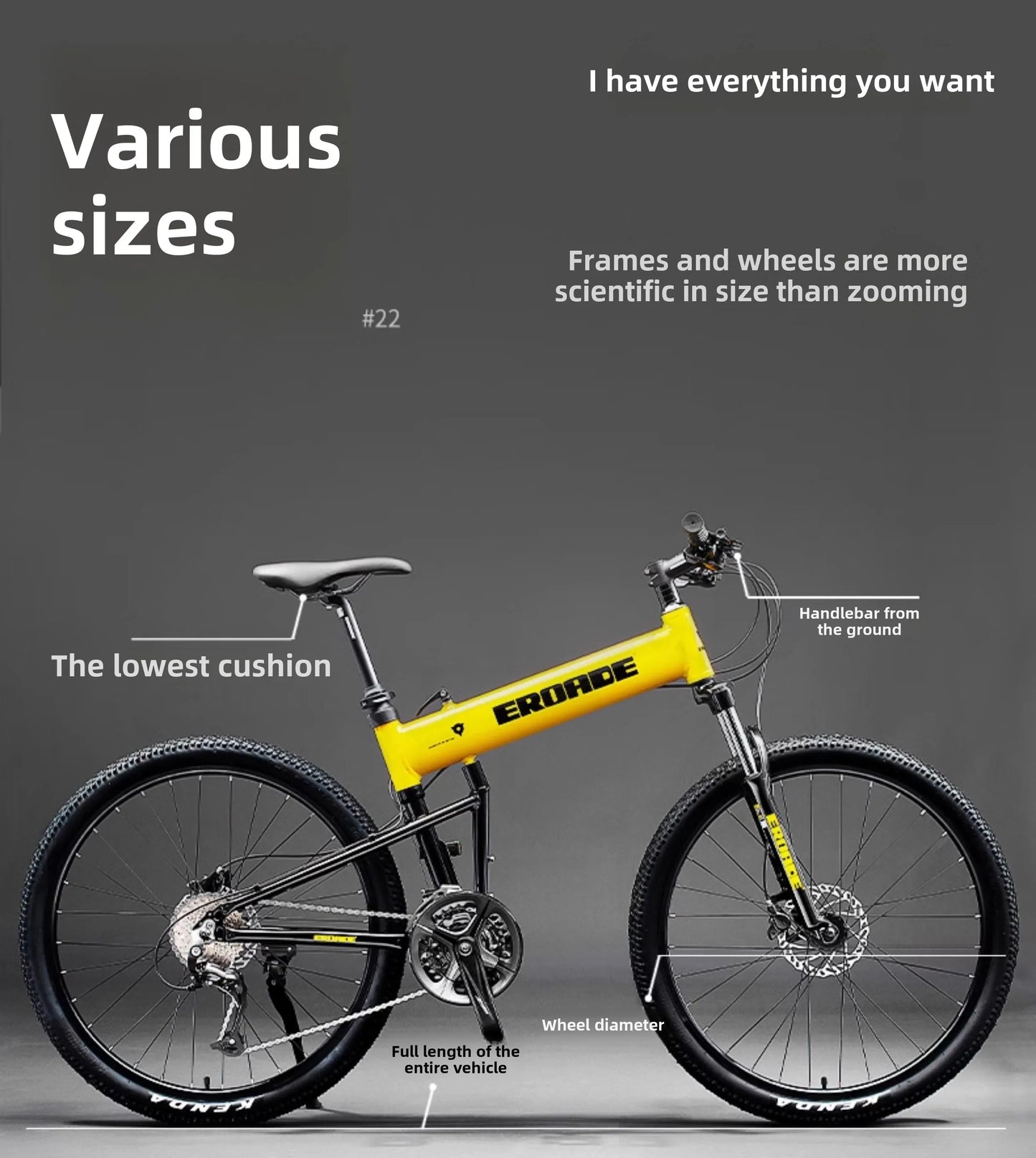 Bici Pieghevole Da Montagna Ultra Leggera Per Adulti Telaio Alluminio 18 Velocità Freno Disco Shimano