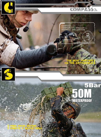 NORTH EDGE Sport da uomo Orologio digitale Ore Corsa Nuoto Esercito militare Orologi Altimetro Barometro Bussola impermeabile 50 m