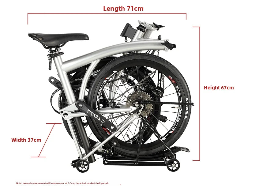 Bicicletta Pieghevole 20 Pollici Da Donna Leggera A 9 Velocità Portatile E Retrò