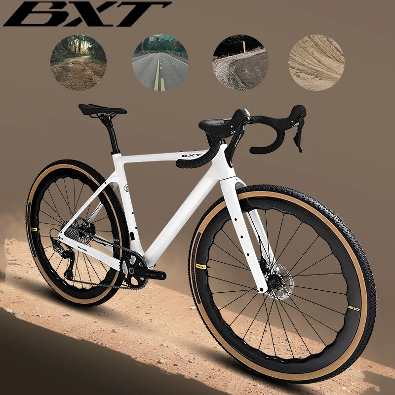 Bici Gravel In Fibra Di Carbonio 700C GRX 600 11 Velocità Con Ruote E Forcella In Carbonio