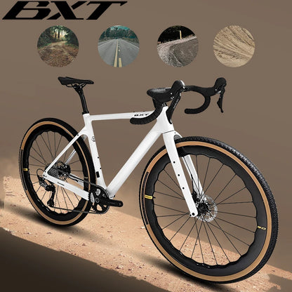 Bici Gravel In Fibra Di Carbonio 700C GRX 600 11 Velocità Con Ruote E Forcella In Carbonio