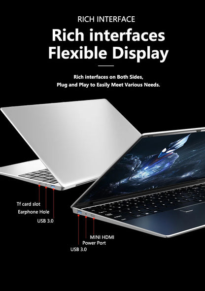 Computer portatile da 15.6 pollici con Intel Core i9 10980HK, Windows 11 Pro, 32GB di RAM, SSD da 512GB/1TB/2TB, notebook portatile per ufficio e studio.