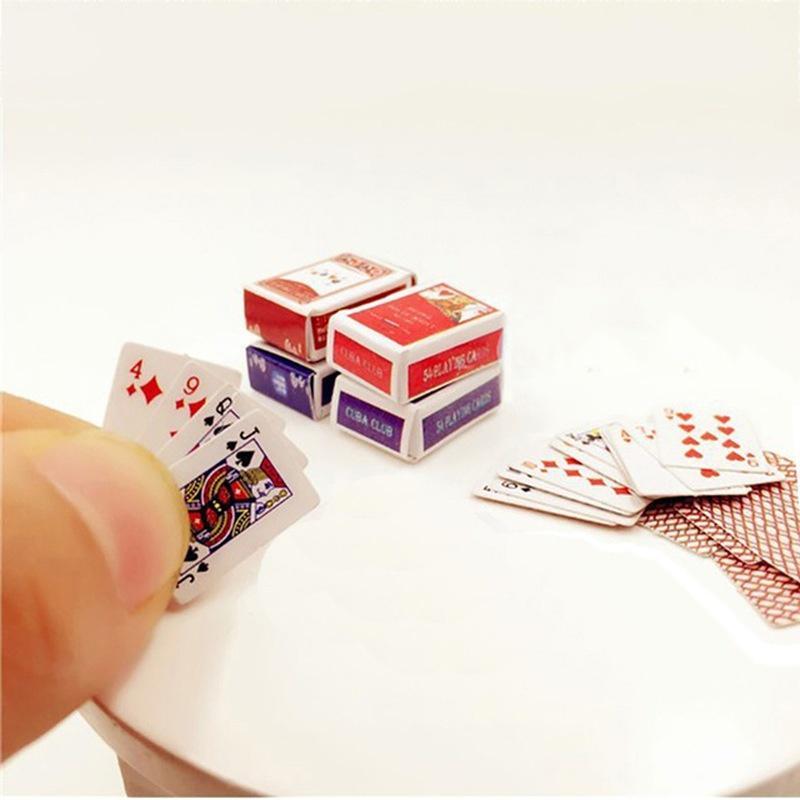 Carte Da Poker Miniatura 1:12 Per Case Delle Bambole Decorazione Casa Kawaii Accessori