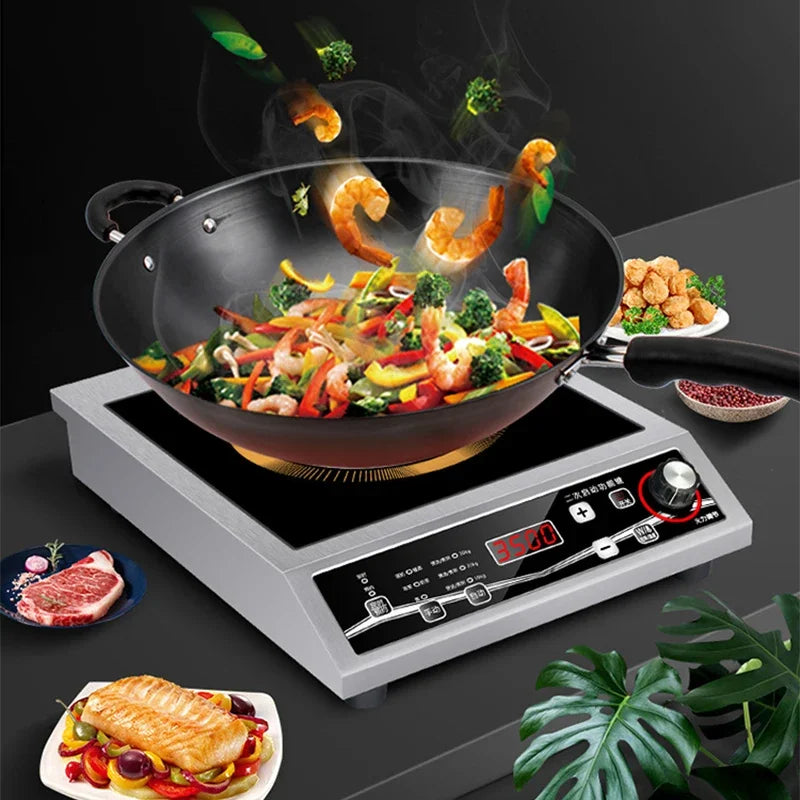 Fornello A Induzione Singolo 3500 W Con Controllo Pulsante E Piano In Cristallo Nero YS3505