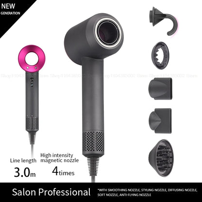 Accessorio Professionale Senza Lame per Asciugacapelli Dyson, Ioni Negativi, Asciugatura Rapida, Potente, per Casa, con Funzione Anti-Crespo, Elettrico